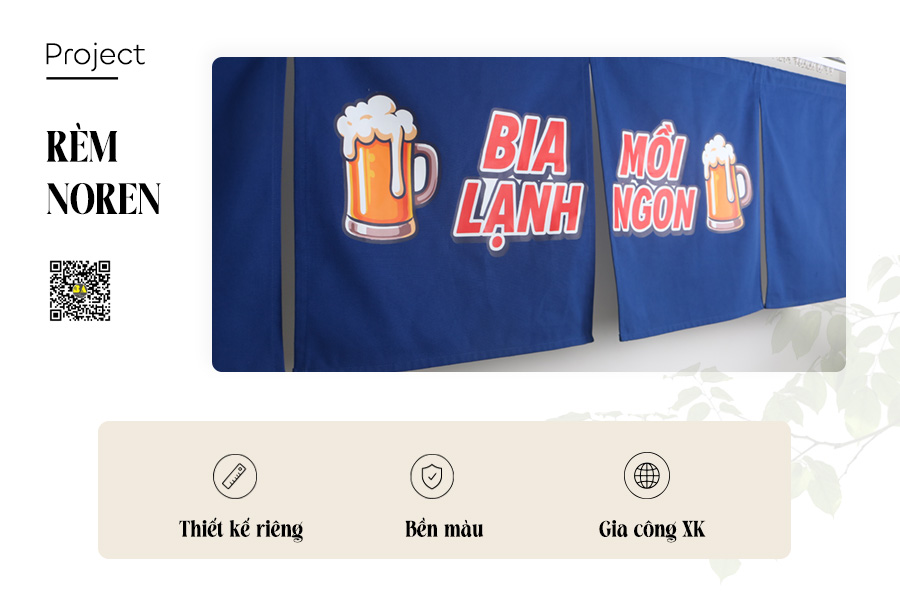 Rèm Noren Trang Trí Quán Bia Quán Nhậu In Theo Yêu Cầu